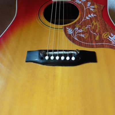 Hondo II Hummingbird 1979 2 Color Sunburst + Hard Case + Pro Set Up + Very unusual and cool image 5