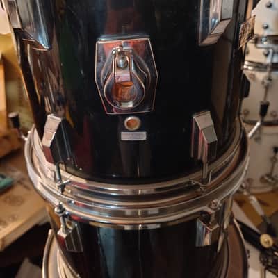 Pearl Vintage 4 Piece Shell Pack 12,13,16,22 with Tom Mounts - Black Wrap image 6