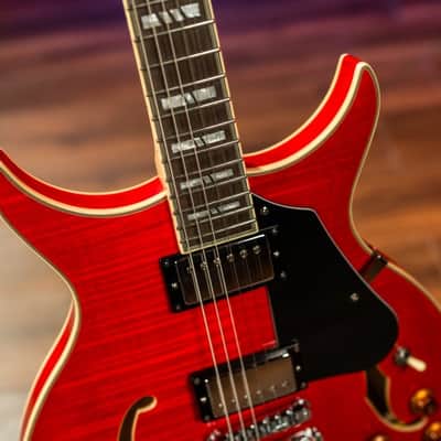 Washburn SH35TR Wing Series Semi Hollow Electric Guitar w/Gigbag, Trans Red image 15