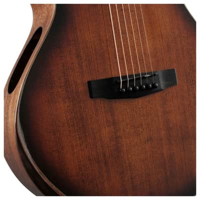 Cort MODERNBURST Modern Concert Body Venetian Cutaway Solid European Sitka Spruce Top Walnut Reinforced Mahogany Neck 6-String Acoustic-Electric Guitar w/Hard Case image 6