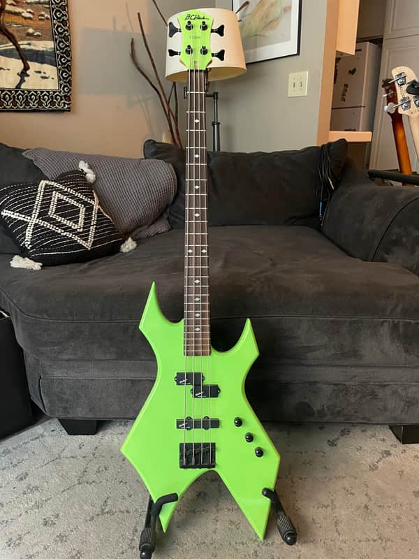 1985 B.C. Rich NJ Warlock Bass - Minty Lime Green MIJ