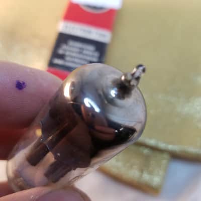 RCA 12BH7A tNOS AT1000 TESTED Vacuum Tube early half wing black plate 12BH7 dual triode 1953-1954 image 7