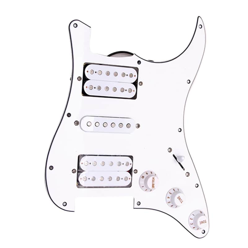 Stratocaster Style Loaded HSH Pickguard and Pickup, White image 1