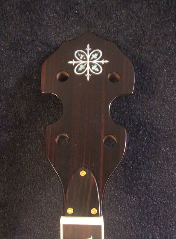 Handcrafted Tenor Banjo Neck, Solid Walnut MOP Abalone Vine Inlay, Bruce Wei BN-2023 image 1