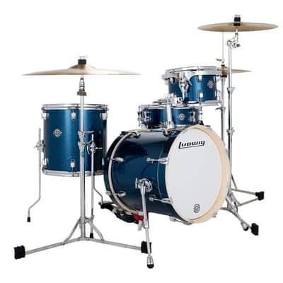Ludwig Breakbeats 4-Piece Shell Kit w/Bags, Deep Blue Sparkle