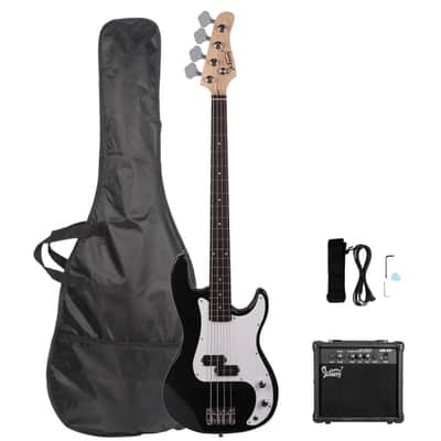 Glarry GP Electric Bass Guitar Black w/ 20W Amplifier image 1