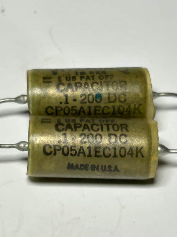 2 x Vitamin Q Sprague 0.1uF / 200V DC NOS (new, old stock), military grade. Perfectly matched. "Organic sound" for crossovers, mix buses, preamps, EQs, VCOs image 1