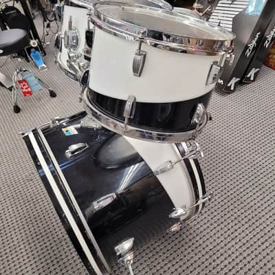 Ludwig Vistalite Big Beat 4 Piece Shell Pack 12/13/16/22 1970s - Black / White image 6