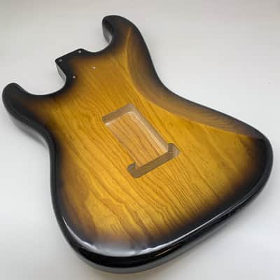 3lbs 8oz BloomDoom Nitro Lacquer Aged Relic 2 Tone Sunburst Hardtail S-Style Vintage Custom Guitar Body image 7
