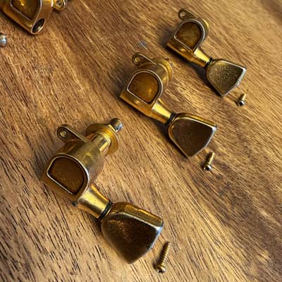 Vintage Gibson-branded Schaller M6 180 gold tuners - '78 original 3x3 set - Norlin Era Les Paul Custom image 4