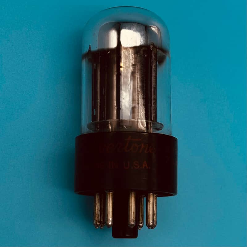 1950s Sylvania 6SN7GTB Vintage Chrome Top Black Plate Silvertone Preamp TubeT299 image 1