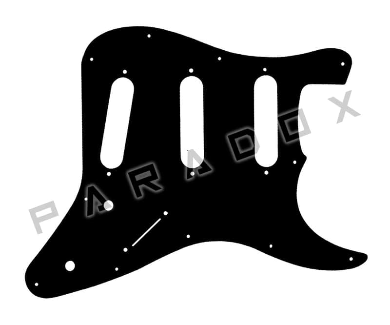 Custom Pickguard For 2017 - 2021 Made in Indonesia Squier Mini Stratocaster V2 - Solid Black Thin .060" image 1