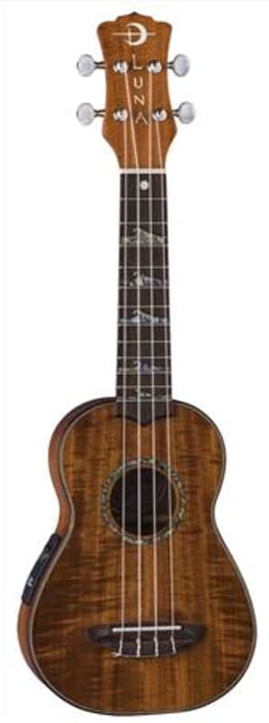 Luna Ukulele High Tide Koa Soprano with Preamp image 1