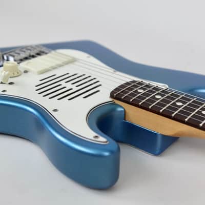 Fender Japan ST-CHAMP10 1997-1999 MIJ Lake Placid Blue (LPB)  Built-In Amp Mustang-Scale Mini Strat w/ Original Bag & Arm image 8