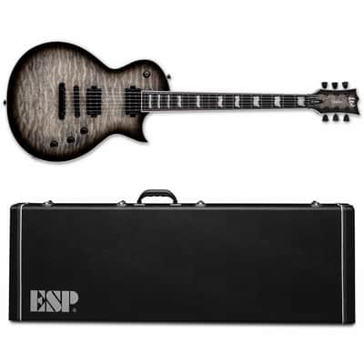 ESP LTD EC-1000T CTM Electric Guitar QM Quilted Maple Charcoal Burst + ESP Hard Case - Brand New - EC1000T image 1