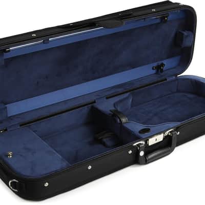 Bobelock Oblong Violin Case - 4/4 Size  Black with Blue Interior image 2