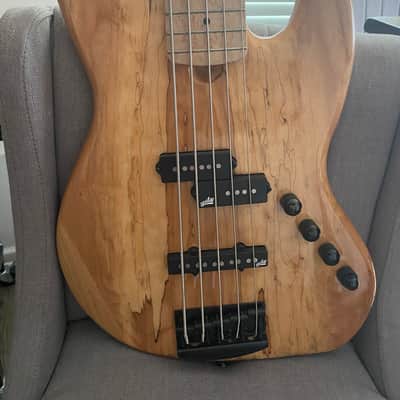 Roscoe Classic 5 - Aguilar Pickups/Bartolini 3 band Preamp 2019 Spalted Clear finish image 1