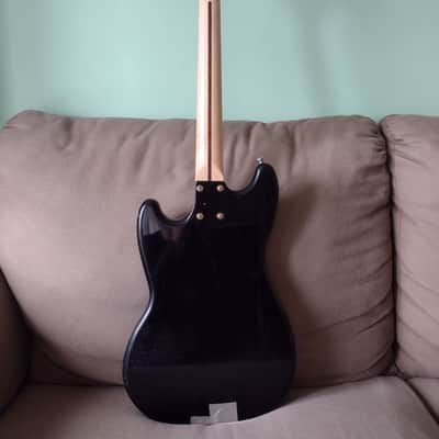 Modded Squier Bronco 2021 Black Fretless Vintage Look Killswitch image 10
