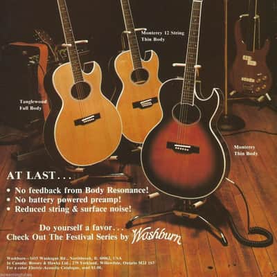 1982 Washburn Tanglewood Full Body EA45 Natural-Bob Dylan played one image 22