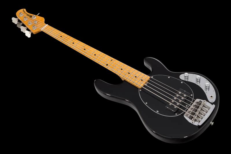 Music Man USA Classic Stingray 5 BK - Black MN - Flame maple | Reverb