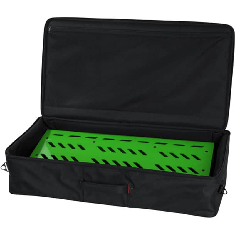Gator Screamer Green Extra Large aluminum pedal board w/ carry bag and bottom mounting power supply bracket. Power supply not included. GPB-XBAK-GR image 1