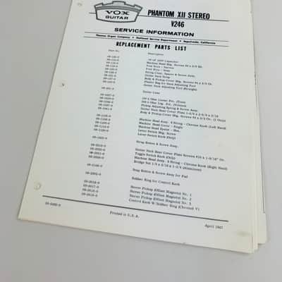 Vox Service Information Package 1968 image 10