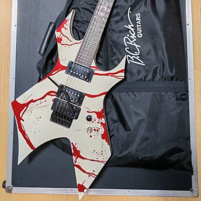 B.C. Rich Joey Jordison Signature Warlock Murderdolls - White Blood Splatter image 1