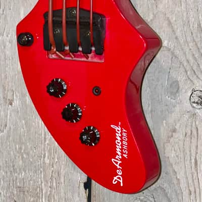 Excellent DeArmond / Fender Ashbory Bass Red 4 String Bass, Original Case , Korea ! image 1