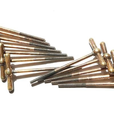 Set of (12) Ludwig DeLuxe Finish T- Rods & Claws for "Black Beauty" Bass Drum - 1928 / EIGHTEEN PHOTOS image 9