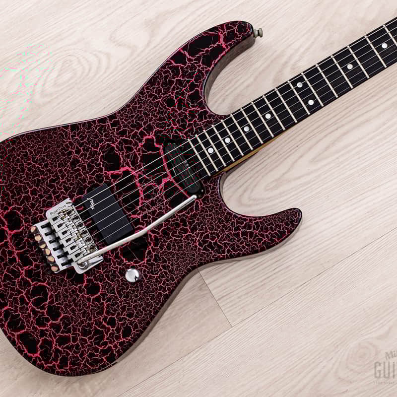 1990s ESP Custom Shop SH Superstrat Pink Crackle