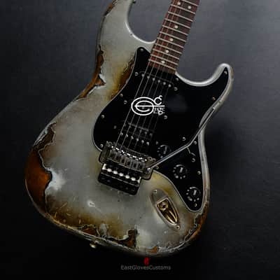 Fender Stratocaster HSS Terminator Metallic Silver Floyd Rose Heavy Relic (RARE) image 3
