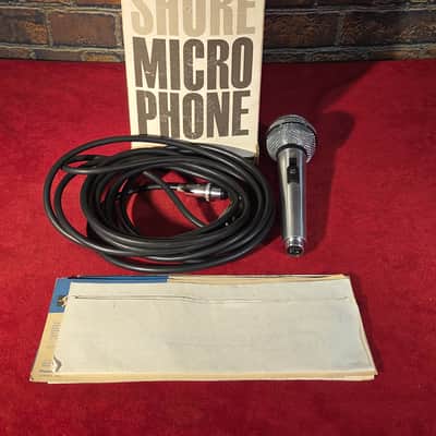 Vintage 1970s Shure 585SB Unisphere A Dynamic Cardioid Microphone Chrome w/ Original Box & Two-Prong Cable image 1