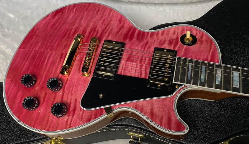 NEW! Gibson Dealer Select Custom Shop Les Paul Custom AAA Figured Top - Transparent Pink - Authorized Dealer - WOW! 8.65 lbs - G06982 image 1