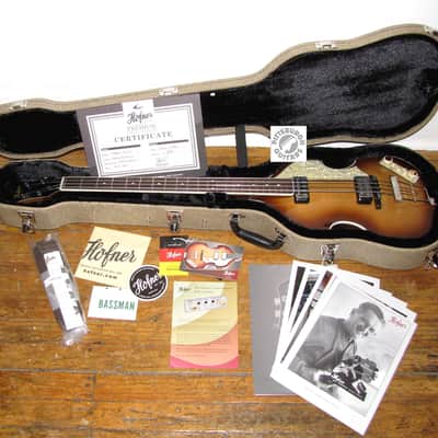 New Hofner H500/1-64-O 1964 Reissue Beatle Bass, Sunburst, w/Hard Case, COA & More, Made in Germany! image 11