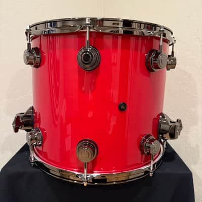 Immagine DW Collector's SSC Maple 12x14 Floor Tom in Blood Red Gloss Lacquer with Black Nickel Hardware (Rm4) - 3