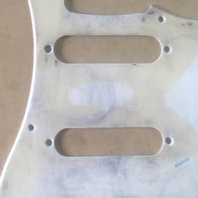 1980s Vintage Fender MIJ Japan 57 Reissue Strat Pickguard White Aged Relic Stratocaster JV image 4