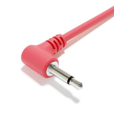 ExcelValley [Peach | 90 cm - 35.43"] 5-Pack - Right Angle Hopscotch Mono Splitter Y Patch Cables TS 3.5mm 1/8" Eurorack Synth image 5