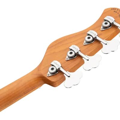 Sadowsky MetroExpress 21-Fret Vintage J/J Bass, Roasted Maple Fingerboard, 4-String - Solid Silver Metallic High Polish image 8