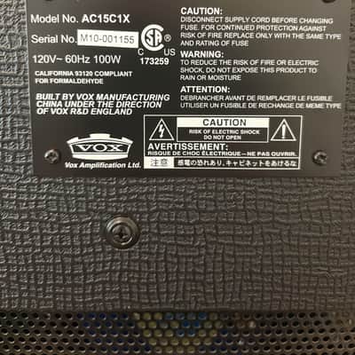 Vox AC15C1X 15‑Watt 1x12 Combo – Blue Alnico – 2015 – Mint – New JJ Tubes – Cover + Manual (Local Pickup Only) image 8