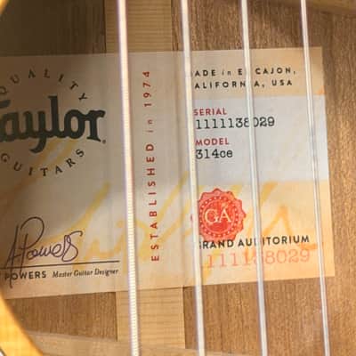 Taylor 314ce 2018 - V-Class Bracing image 8