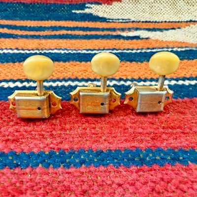 Vintage 1950's Guild Kluson "No-Line" Gold Guitar Tuners X-350 Aristocrat Rare image 8