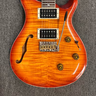 PRS PRS SE Custom 24 Semi-Hollow Piezo Vintage Sunburst w/ PRS Bag image 2