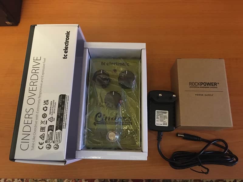 TC Electronic Cinders Overdrive + Rock Power 9v Adaptor from July 2025, both 100% New in original boxes image 1