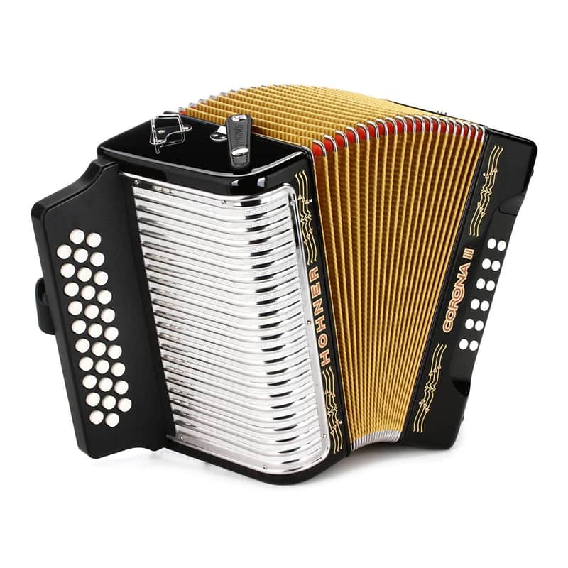 Hohner 3500GB Corona II Diatonic Accordion (GCF Keys, Jet Black) image 1