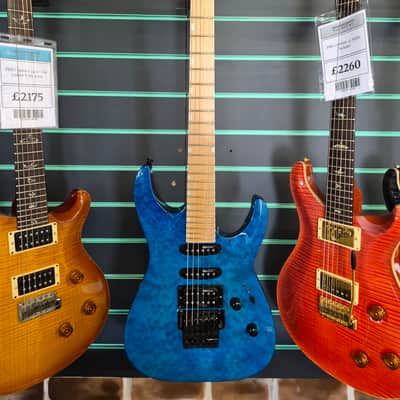 ESP LTD MH-203QM See Thru Blue 2020 Electric Guitar image 2