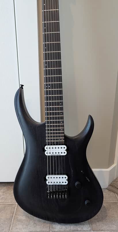 Balaguer Select Diablo Baritone 7 String Electric Guitar Satin Ash Black image 1