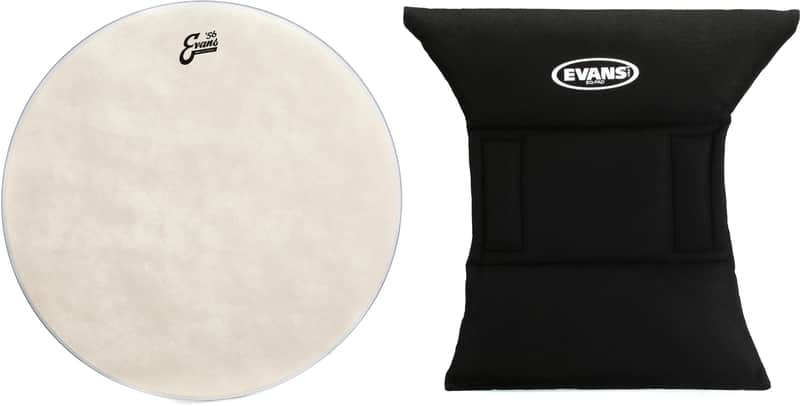 Evans EQ4 Calftone Bass Drumhead - 26 inch  Bundle with Evans EQ Pad Bass Drum Muffler image 1