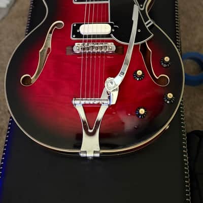 Univox Custom Supreme ES-335 60’s-70’s - Red Sunburst w/Hard Case image 1