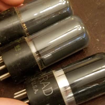 Sylvania etc. Matched Pair (2) 6V6GT/G Beam Power tNOS AT1000 TESTED Vacuum Tube greyglass WWII era 6V6 Audio 1938-1942 image 4