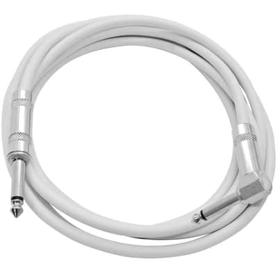 SAGC10R- White 10 Foot Right Angle to Straight Guitar Cable 10' image 1